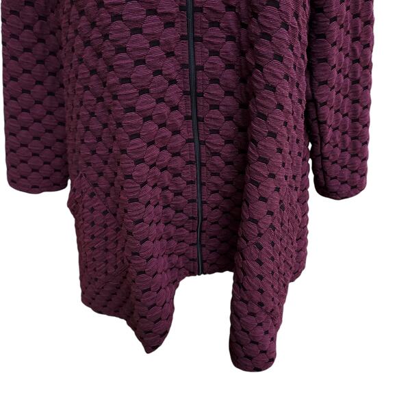 Habitat Maroon Red Black Zipper Front Collared Jacket Coat Size Medium - Picture 9 of 12